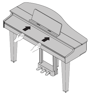 Roland - GP-3 - Opening the Keyboard Cover Opening the Keyboard Cover