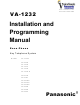 Panasonic VA-20861 Installation And Programming Manual