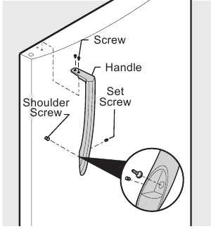 Frigidaire - FGHT2055VF - To attach the metal refrigerator handle To attach the metal refrigerator handle