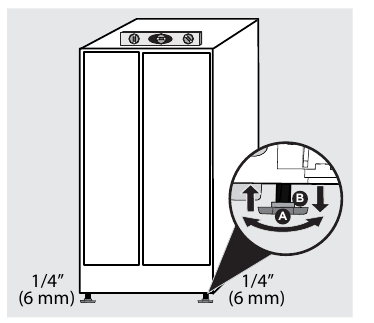 Frigidaire - FRSS2623AS - To level the cabinet using the front leveling feet To level the cabinet using the front leveling feet