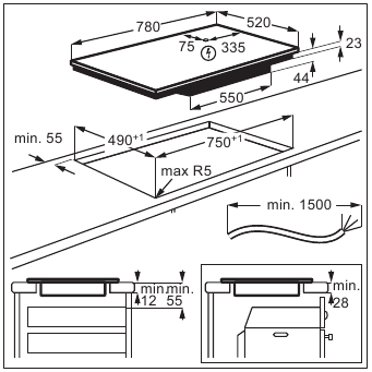 Zanussi - ZITN844K - Assembly - Combination with standard oven Assembly - Combination with standard oven