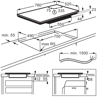 Zanussi - ZIFN844K - Assembly - Step 2 - Combination with standard oven Assembly - Step 2 - Combination with standard oven
