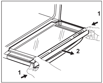 Zanussi - ZCI66280WA - Removing and cleaning the door glasses - top oven Removing and cleaning the door glasses - top oven