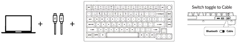 Keychron - Q1 Pro - Quick Start Guide - Cable connection Quick Start Guide - Cable connection