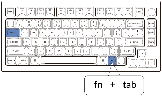 Keychron - Q1 Pro - Quick Start Guide - Turning The Backlight on/off Quick Start Guide - Turning The Backlight on/off