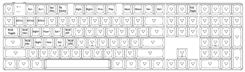 Keychron - K5 Pro - DEFAULT KEY LAYOUT - LAYER 3 DEFAULT KEY LAYOUT - LAYER 3