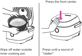Toshiba - RC-18ISPMY - Wipe off attached water - Step 1 Wipe off attached water - Step 1