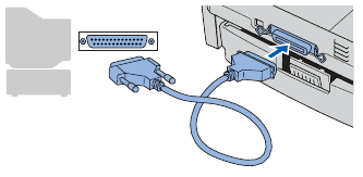 Brother - HL-1430 - Connecting the Printer to Your PC - Step 1 Connecting the Printer to Your PC - Step 1