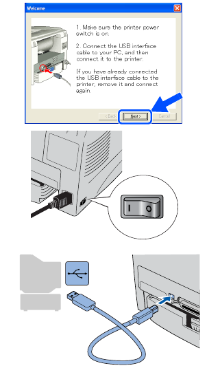 Brother - HL-1430 - For USB Interface Cable Users - Step 2 For USB Interface Cable Users - Step 2