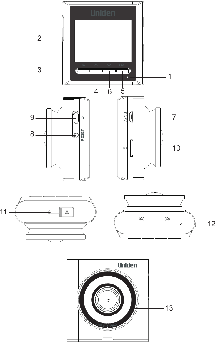 Uniden - iGO CAM 35 - Controls & Indicators Controls & Indicators