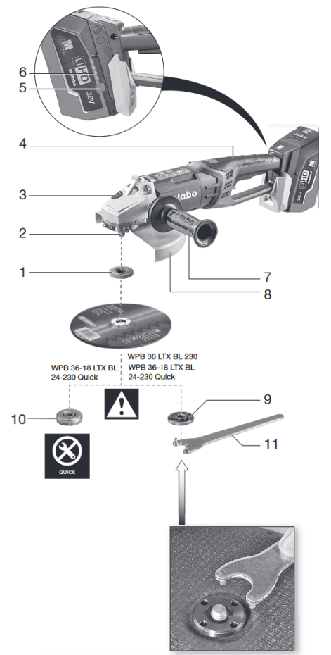 Metabo WPB 36 LTX BL 230 WPB 36 18 LTX BL 24 230 Grinder Manual