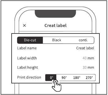 Phomemo - M120 - Customizing the label size and paper type - Step 2 Customizing the label size and paper type - Step 2