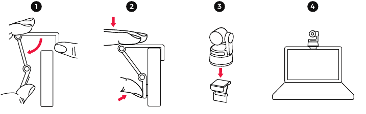 OBSBOT - Tiny 4K - Placement on a Monitor Placement on a Monitor