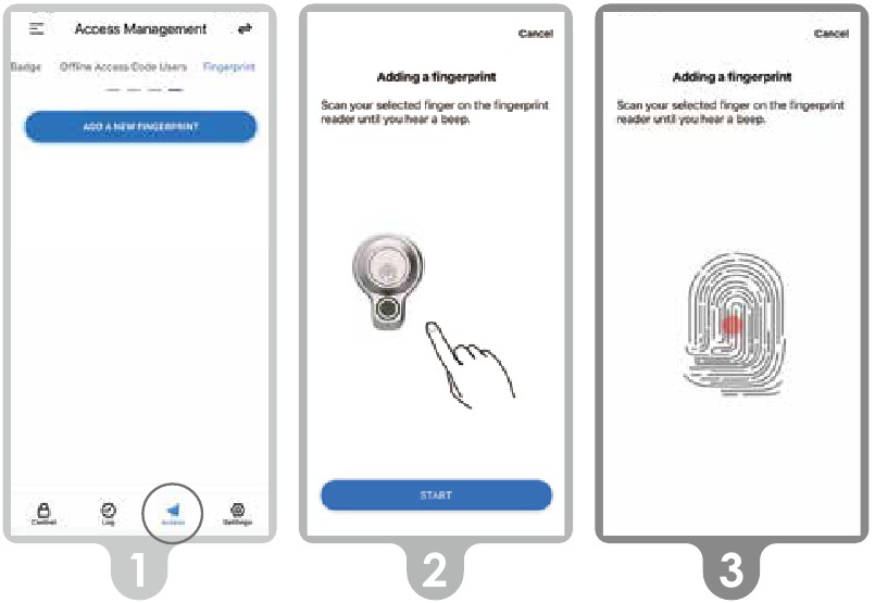 Lockly - FLEX TOUCH - Adding a Fingerprint - Step 1 Adding a Fingerprint - Step 1