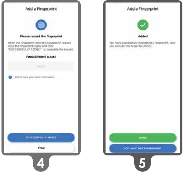 Lockly - FLEX TOUCH - Adding a Fingerprint - Step 2 Adding a Fingerprint - Step 2