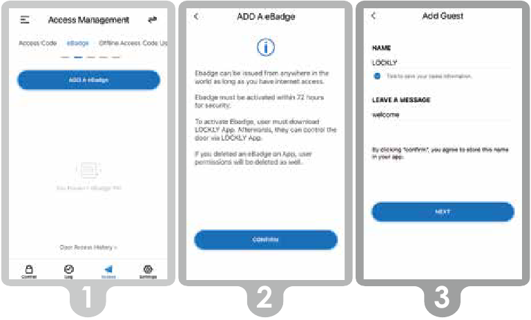 Lockly - FLEX TOUCH - eBadge - Step 1 eBadge - Step 1
