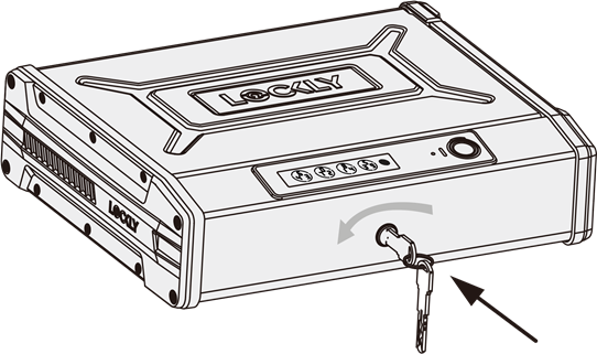 Lockly - SMART SAFE - Unlocking with Physical Key - Exterior View Unlocking with Physical Key - Exterior View
