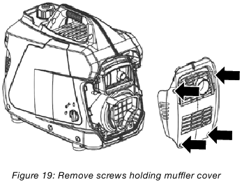 Westinghouse - iGen2300 - Remove screws holding muffler cover Remove screws holding muffler cover