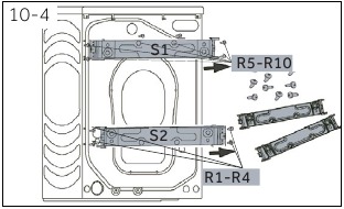 Haier - HW80-B14979 - Dismantling the transportation bolts - Step 2 Dismantling the transportation bolts - Step 2