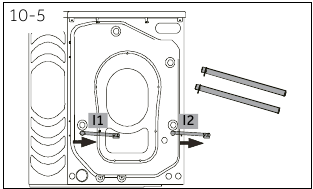 Haier - HW80-B14979 - Dismantling the transportation bolts - Step 3 Dismantling the transportation bolts - Step 3
