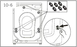 Haier - HW80-B14979 - Dismantling the transportation bolts - Step 4 Dismantling the transportation bolts - Step 4