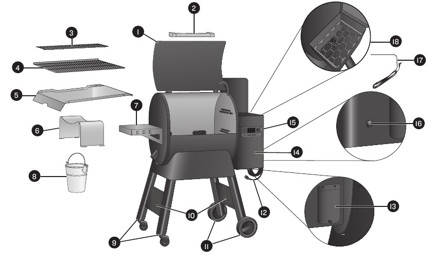 Traeger - Ironwood 650 - GRILL PARTS GRILL PARTS