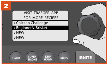 Traeger - Ironwood 650 - USING A PRESET CUSTOM COOK CYCLE - Step 2 USING A PRESET CUSTOM COOK CYCLE - Step 2