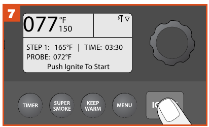Traeger - Ironwood 650 - USING A PRESET CUSTOM COOK CYCLE - Step 7 USING A PRESET CUSTOM COOK CYCLE - Step 7