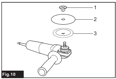 Makita - GA4030R - Installing or removing abrasive disc Installing or removing abrasive disc