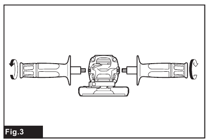 Makita - GA4030R - Installing side grip (handle) Installing side grip (handle)