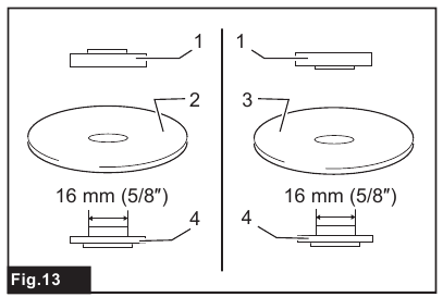 Makita - GA4030R - Installing the abrasive cut-off wheel for 100 mm model Installing the abrasive cut-off wheel for 100 mm model