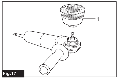 Makita - GA4030R - Operation with wire cup brush Operation with wire cup brush