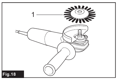 Makita - GA4030R - Operation with wire wheel brush Operation with wire wheel brush