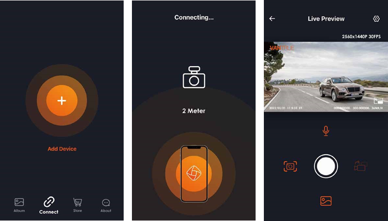 Vantrue - Element 1 - App Connection App Connection