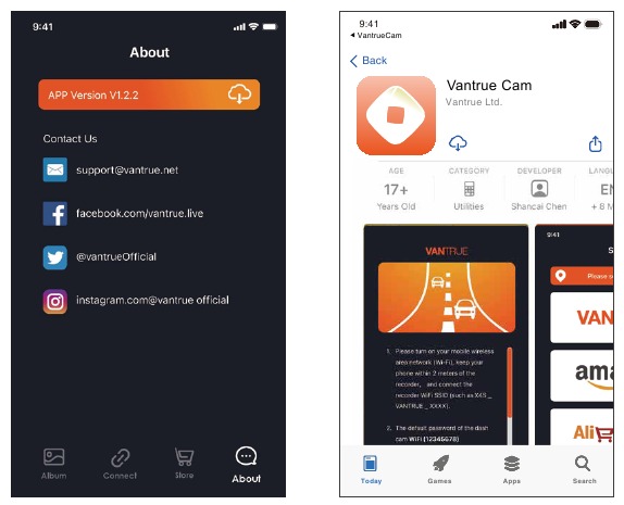 Vantrue - Element 1 - App Upgrade App Upgrade