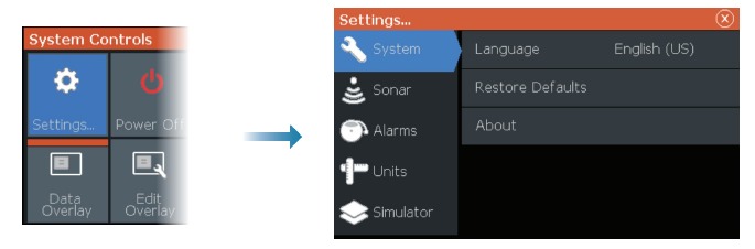 Lowrance - HOOK2 Series - Settings dialogs Settings dialogs