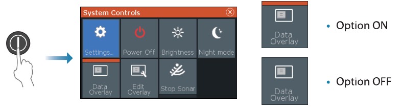 Lowrance - HOOK2 Series - System Controls dialog System Controls dialog