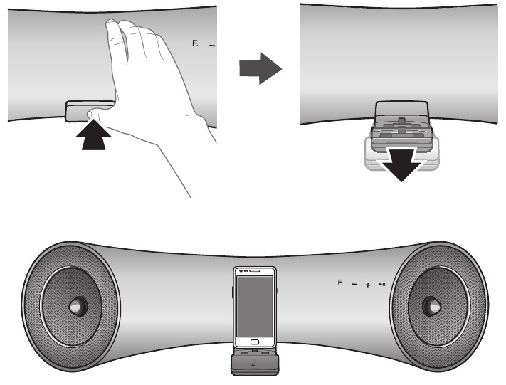 Samsung - DA-E650 - CONNECTING A DEVICE TO THE DUAL DOCK CONNECTING A DEVICE TO THE DUAL DOCK