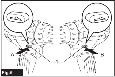 Makita - DDF485 - Reversing switch action Reversing switch action