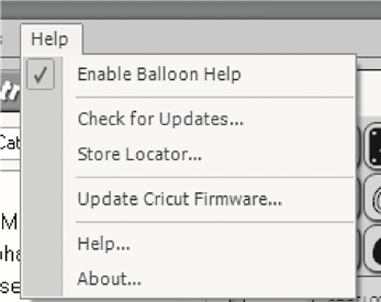 Cricut - DesignStudio - Help Menu Help Menu