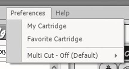 Cricut - DesignStudio - Preferences Menu Preferences Menu