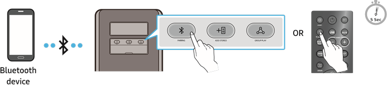 Samsung - MX-ST4CB - Connecting a mobile device via Bluetooth Connecting a mobile device via Bluetooth