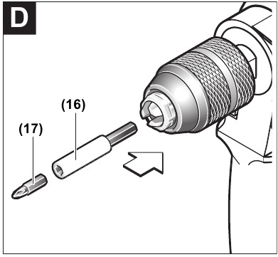 Bosch - Professional GSB 10 - Changing the Tool - Step 2 Changing the Tool - Step 2