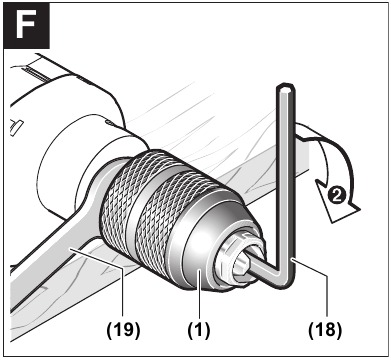 Bosch - Professional GSB 10 - Fitting the Drill Chuck Fitting the Drill Chuck