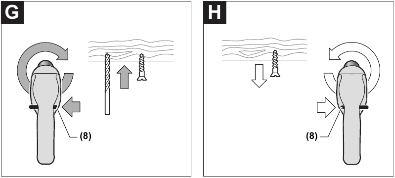 Bosch - Professional GSB 10 - Setting the Rotational Direction Setting the Rotational Direction