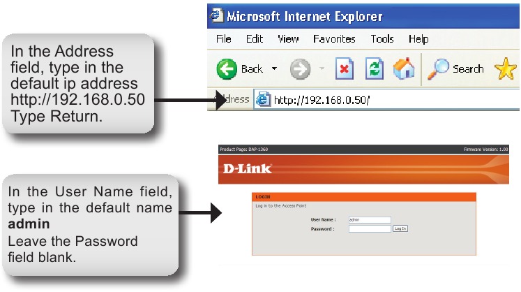 D-Link - DAP-1360 - Begin Configuring your DAP-1360 - Step 1 Begin Configuring your DAP-1360 - Step 1