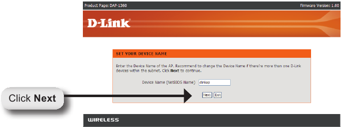 D-Link - DAP-1360 - Begin Configuring your DAP-1360 - Step 4 Begin Configuring your DAP-1360 - Step 4