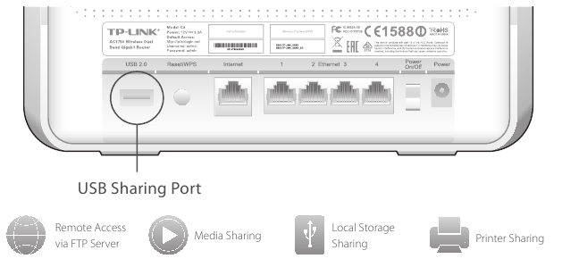 TP-Link - Archer C8 - USB Features USB Features