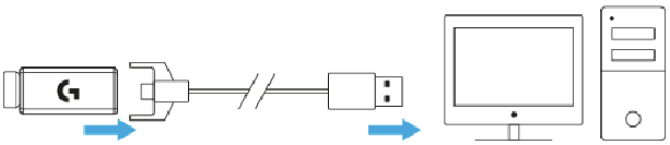 Logitech - G Pro X SUPERLIGHT - Setup - Step 1 - Plug the data cable into PC Setup - Step 1 - Plug the data cable into PC