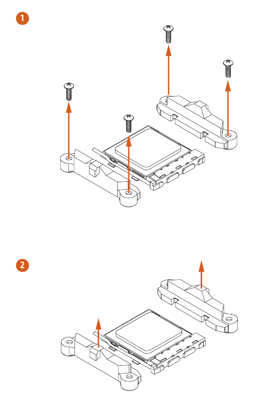 ASROCK - B550M Pro4 - Installing the CPU Fan and Heatsink - Step 1 Installing the CPU Fan and Heatsink - Step 1
